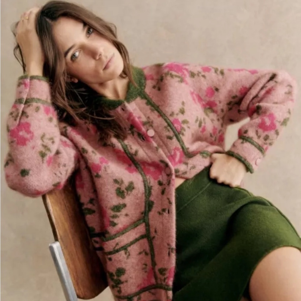 Sezane Noah Floral Sweater - Brand New